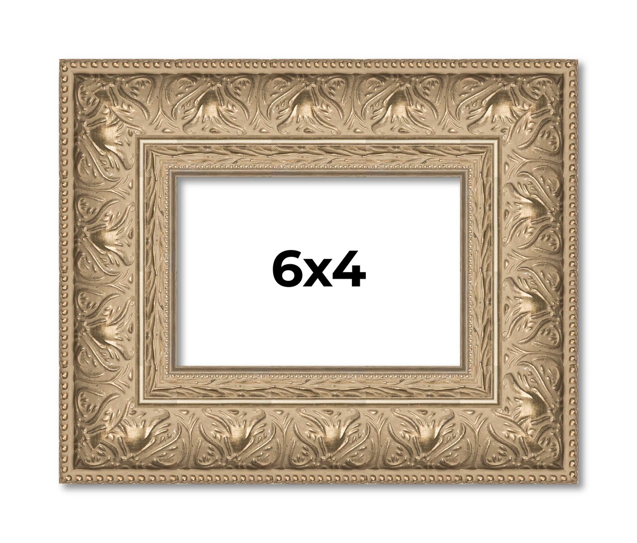4x6 Museum Picture Frame with UV-Resistant Acrylic & Acid Free Backing, Available in 4 Finishes - Black, Brown, Gold, Silver